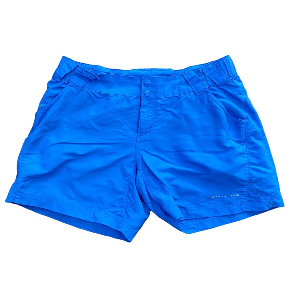 Columbia Women's PFG Coral Point II Shorts Blue Omni-Shade Quick-Dry Size Large